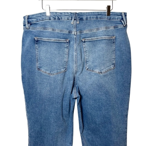 Good American Indigo Classic Slim V Cross Front Women’s High Waist Jeans Sz 22 - Picture 10 of 12